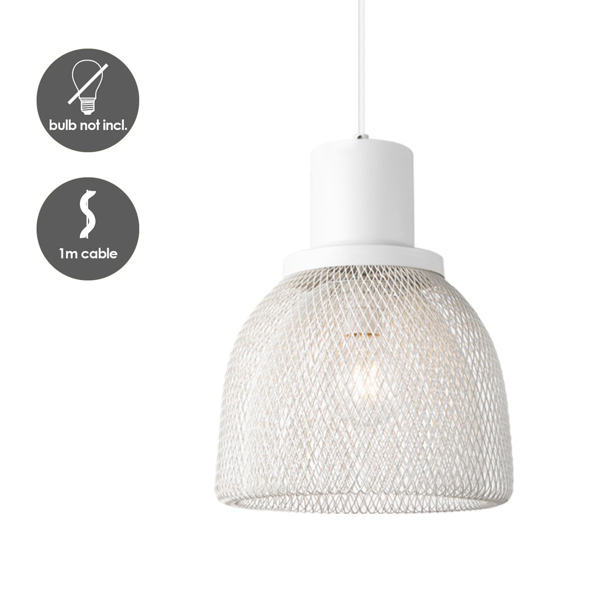 Home Sweet Home Hanging Lamp Mesh - White - 29x29x154cm