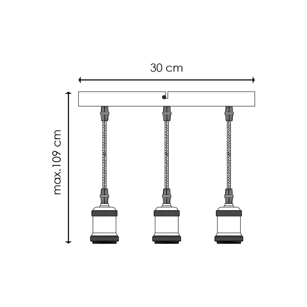 Home Sweet Home Hanging Lamp Basic - Brushed steel - 30x30x109cm