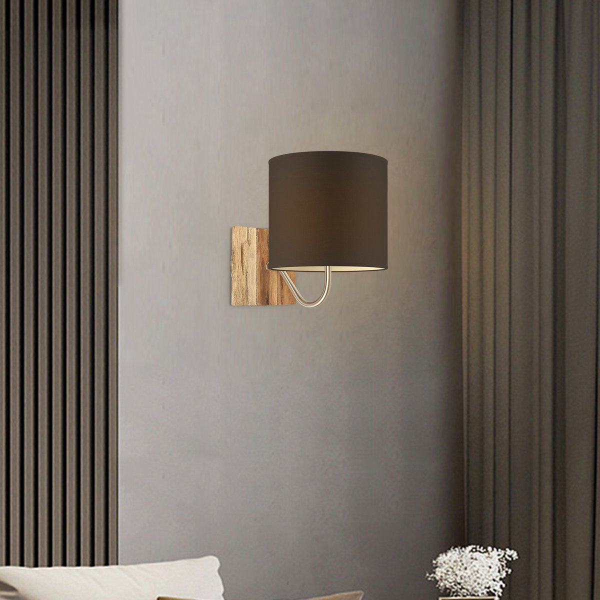 Home Sweet Home Wall Lamp - Drift E27 Lampshade chocolate 20cm