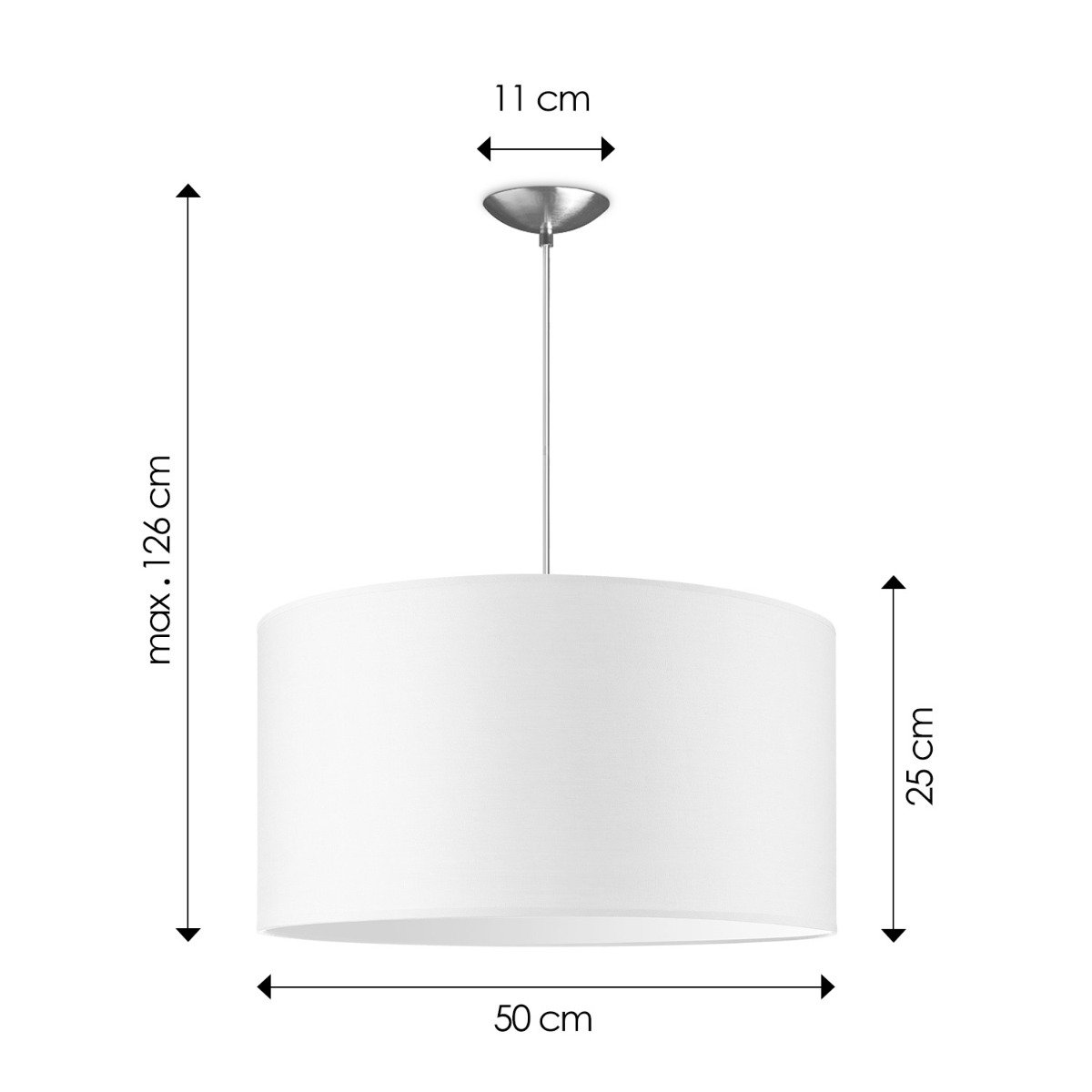 Home Sweet Home hanging lamp Bling with lampshade, E27, white, 50cm