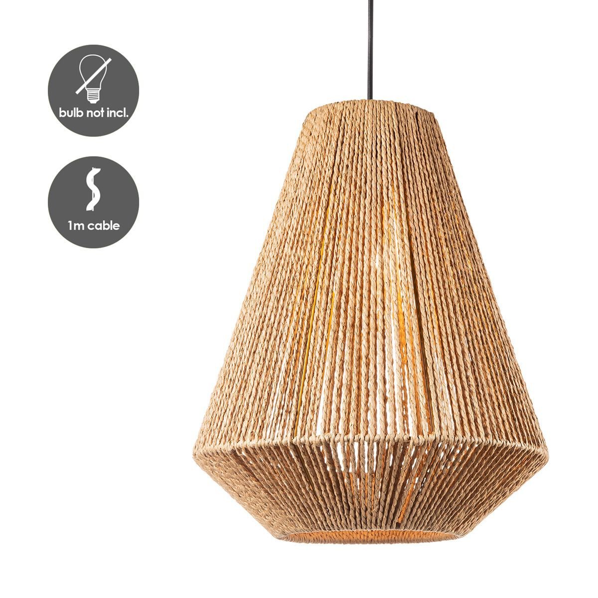 Home Sweet Home Hanging lamp Vela - wood - 33x33x146cm