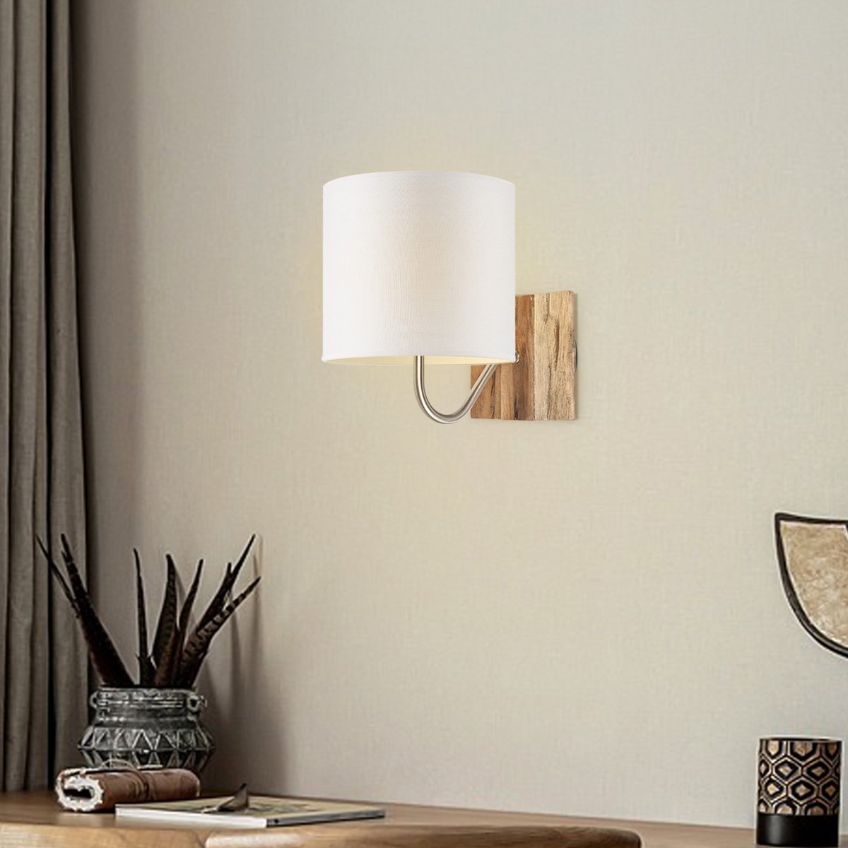 Home Sweet Home Wall Lamp - Drift including Lampshade E27 white 20x17cm