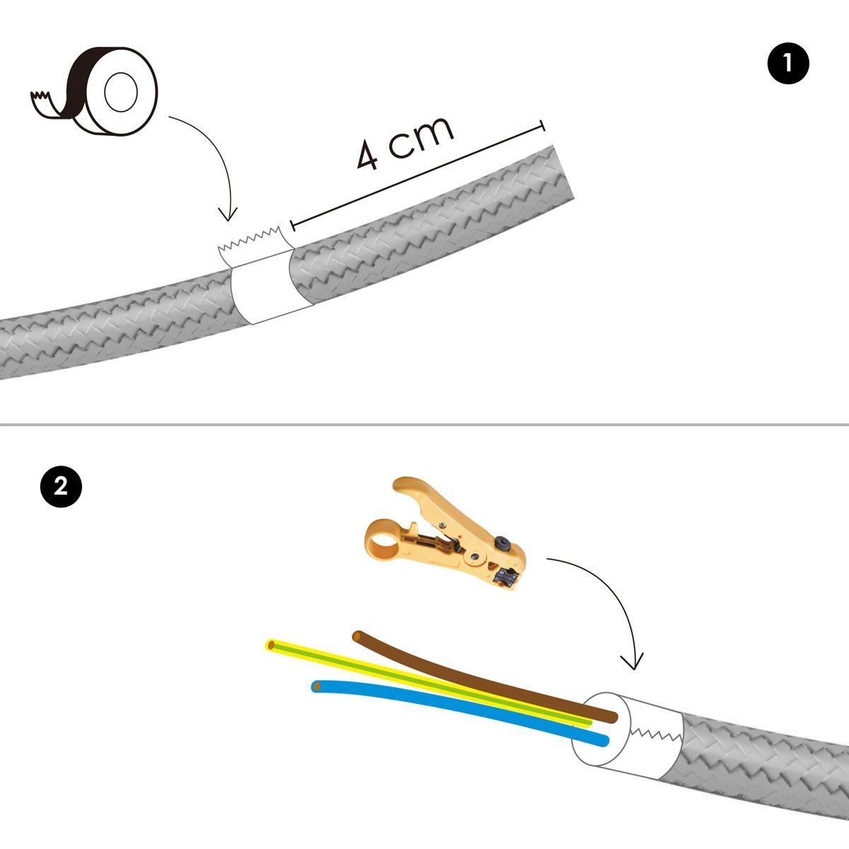 Home Sweet Home Iron cord, yellow, order per meter.