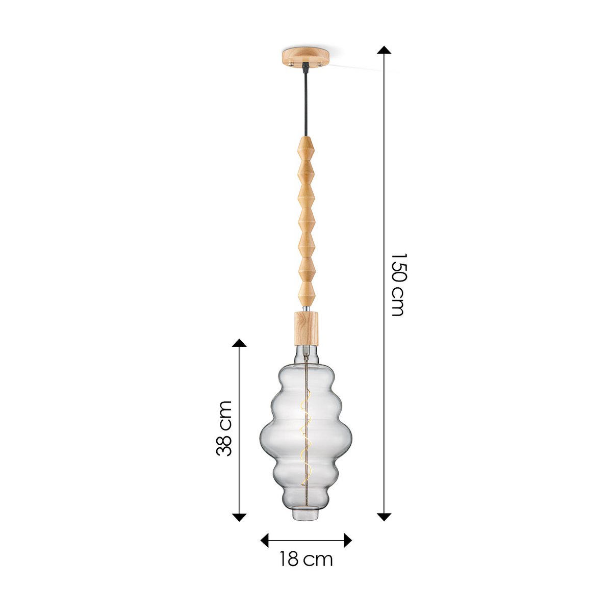 Home Sweet Home hanging lamp Dana Cloud - dimmable E27 clear