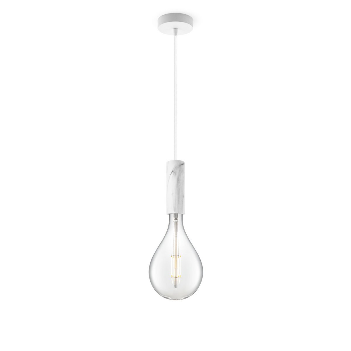 Home Sweet Home hanging lamp Marble Saga Pear - G160 - dimmable E27 clear