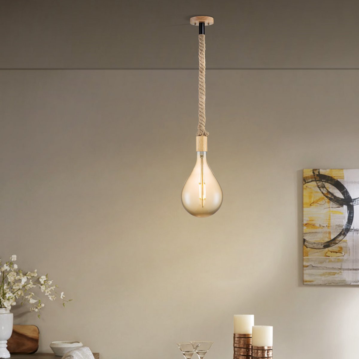 Home Sweet Home hanging lamp Leonardo Pear - G160 - dimmable E27 amber