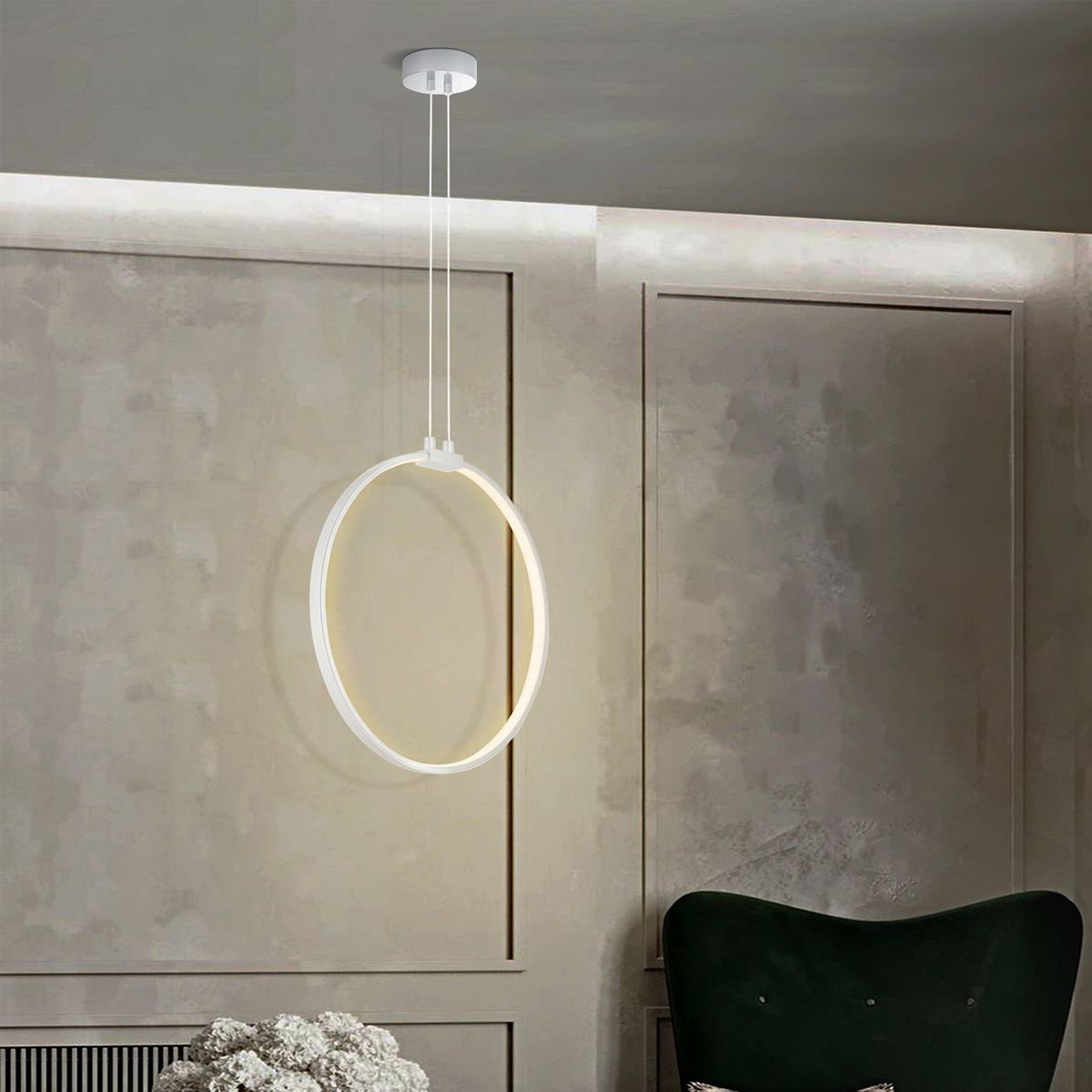 Home Sweet Home Hanging lamp Eclips - Silver - 35x12x140cm