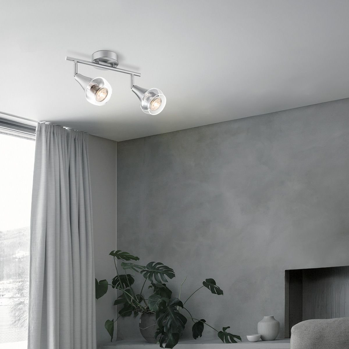 Home Sweet Home LED Surface-mounted spotlight Vaya 2 - incl. dimmable LED lamp - steel