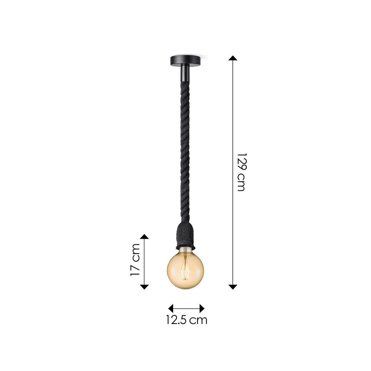 Home Sweet Home hanging lamp black Leonardo - G180 - dimmable E27 amber