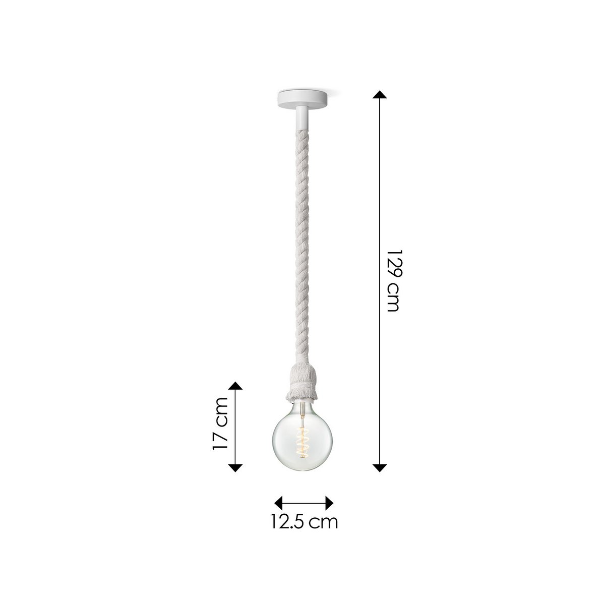 Home Sweet Home hanglamp wit Leonardo - G125 - dimbaar E27 helder