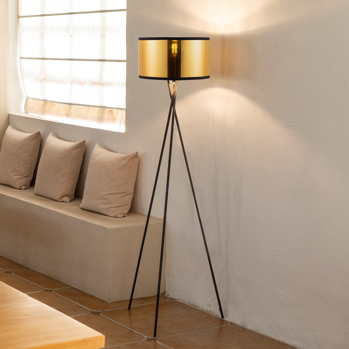 Home Sweet Home Modern Floor Lamp - Lampshade gold - 53x53x138