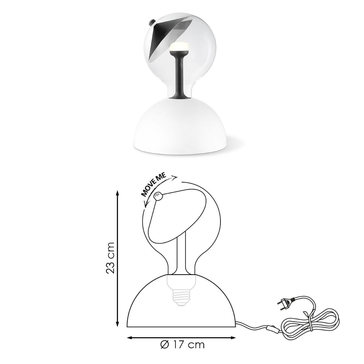 Home Sweet Home Hanging lamp Move Me - Bumb Cone 5.5W 2700K white-black