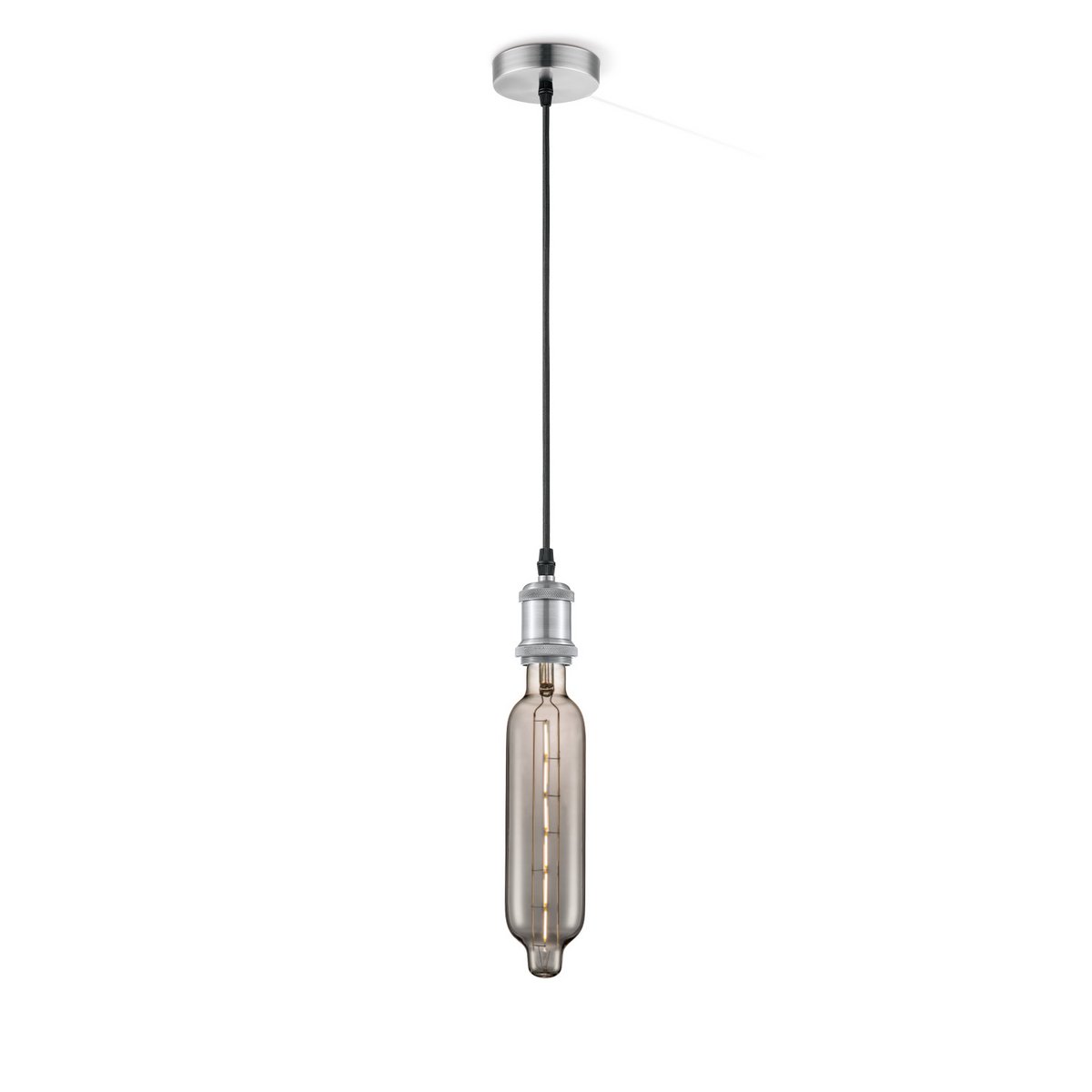 Home Sweet Home hanging lamp chrome vintage Tube - G78 - dimmable E27 smoke