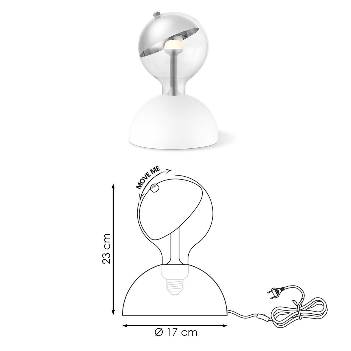 Home Sweet Home Hanging lamp Move Me - Bumb Sphere 5.5W 2700K white-silver