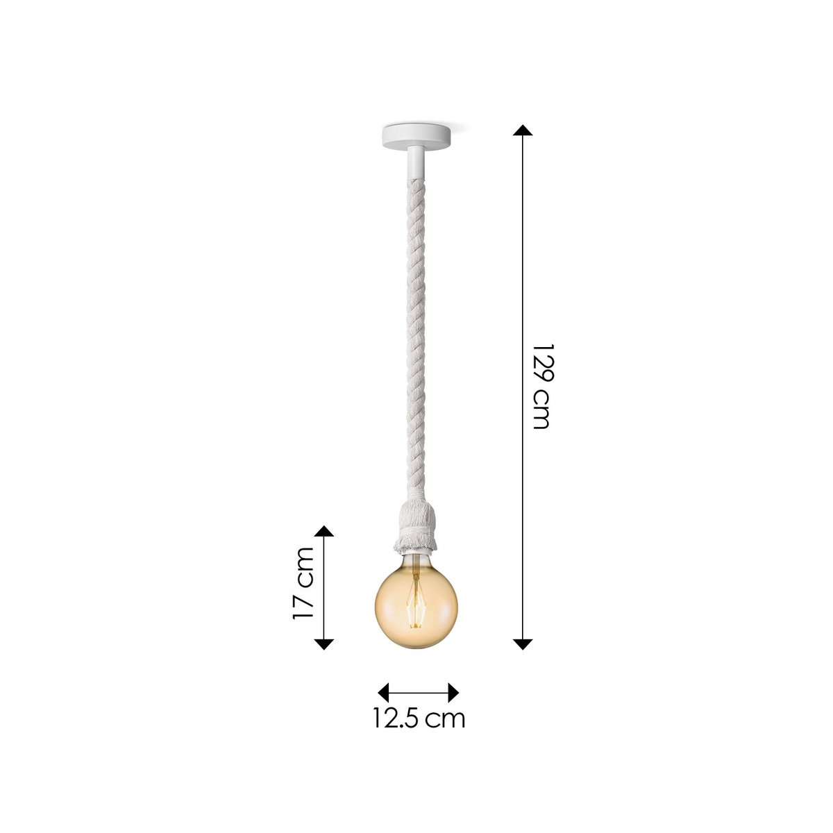 Home Sweet Home hanging lamp white Leonardo - G180 - dimmable E27 amber