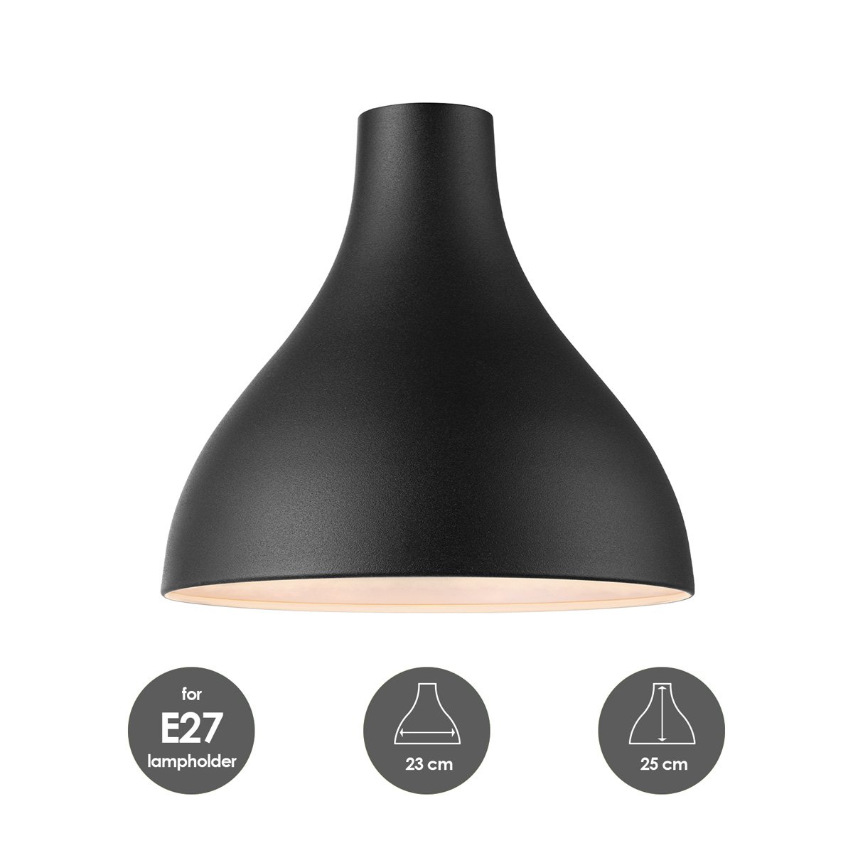 Home Sweet Home Lampshade Stratis round black - W:25xD:25xH:26cm