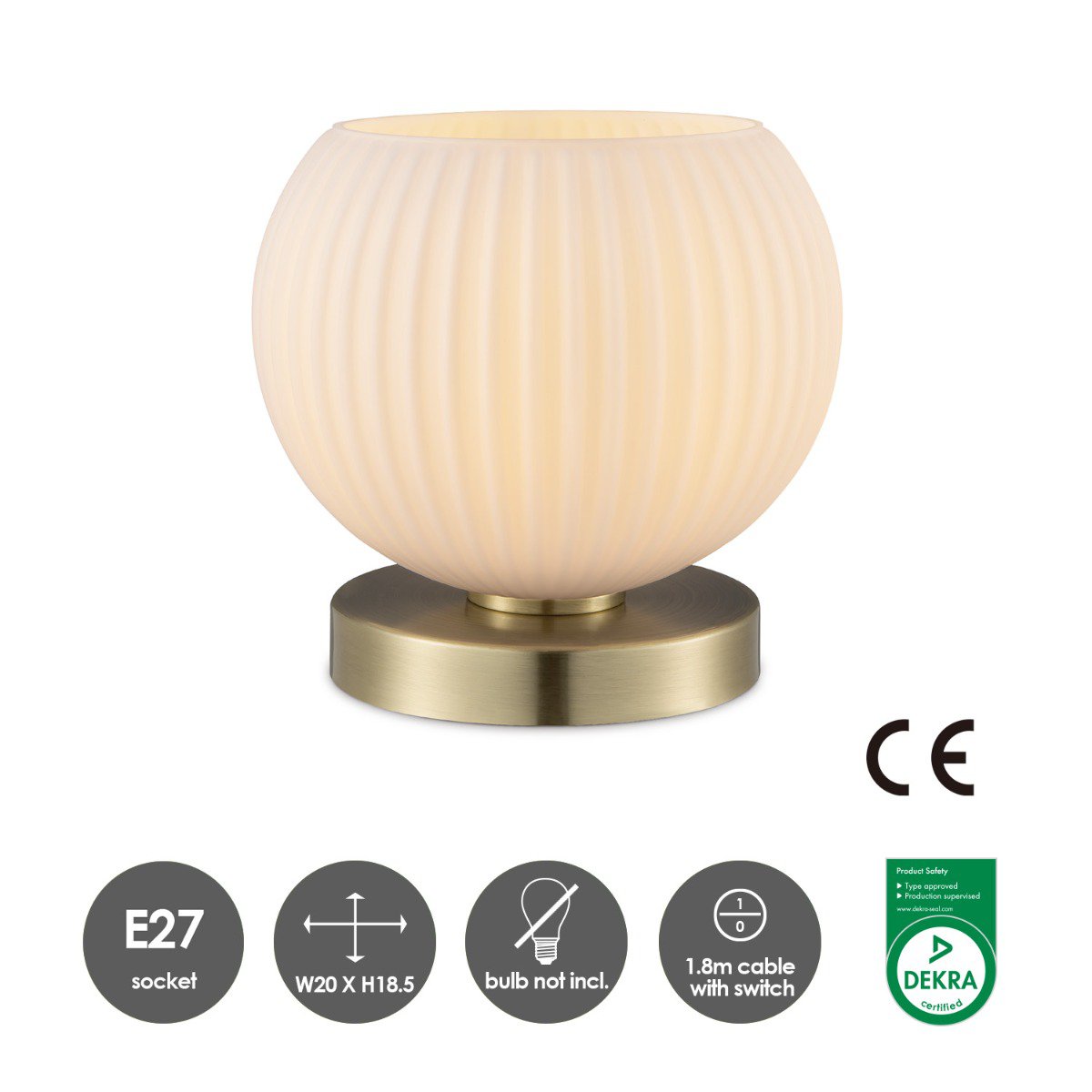 Home Sweet Home Classic table lamp Credo - Brass - 20/20/19cm