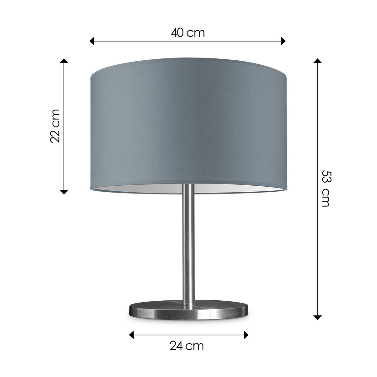 Home Sweet Home Table lamp Bling - Mauro, E27, gray, 40x40x35.6cm