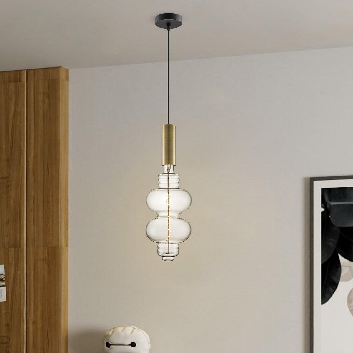 Home Sweet Home hanging lamp bronze Saga Diabolo - dimmable E27 clear