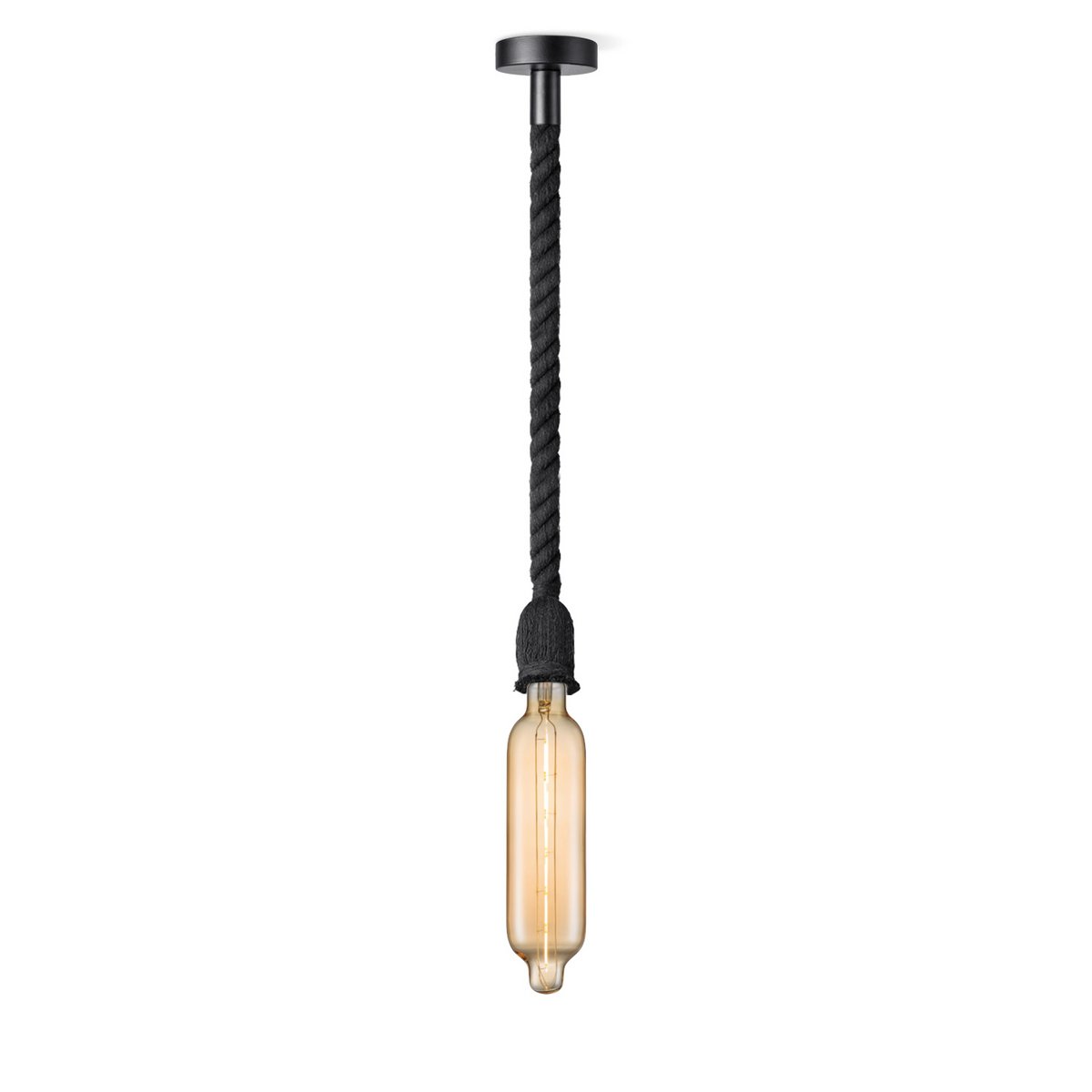 Home Sweet Home hanglamp zwart Leonardo Tube G125 dimbaar E27 amber