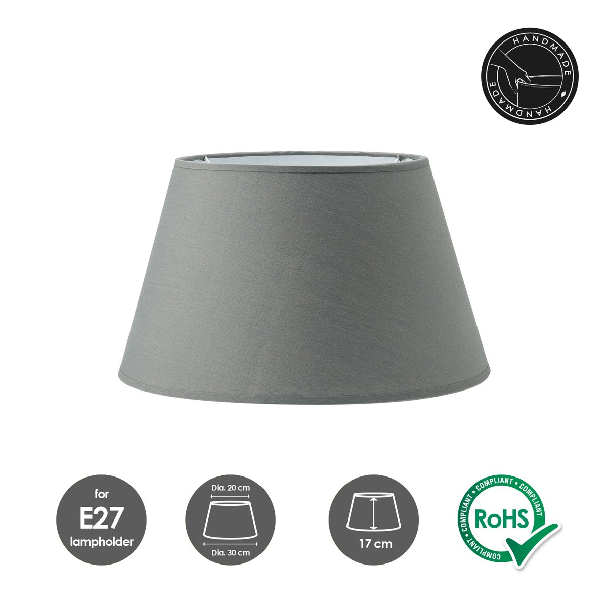 Home Sweet Home Fabric Lampshade Dark gray - 30 x 20 x 17 cm