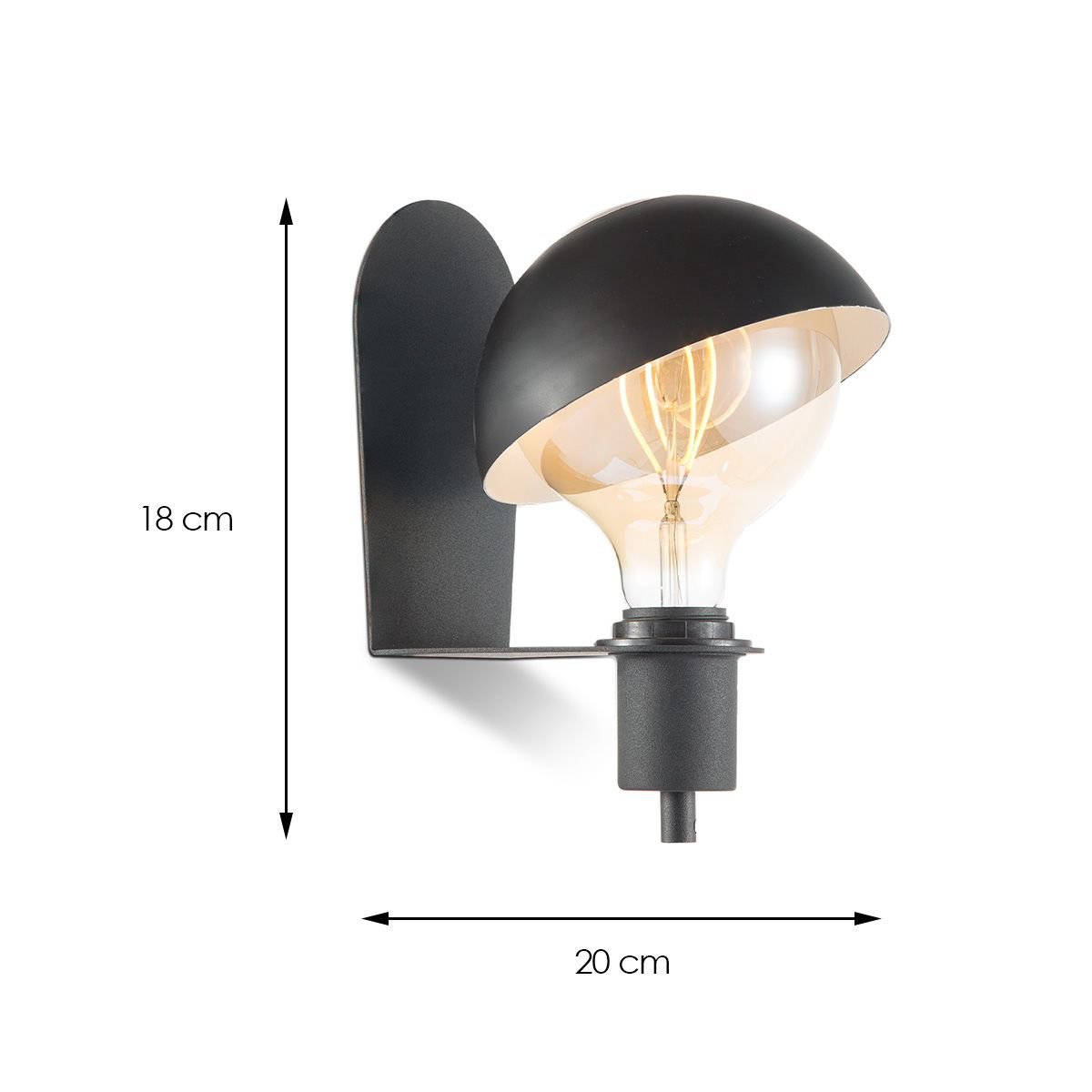 Home Sweet Home Modern Wall Lamp Dyna | 20/18/18cm | Black | E27