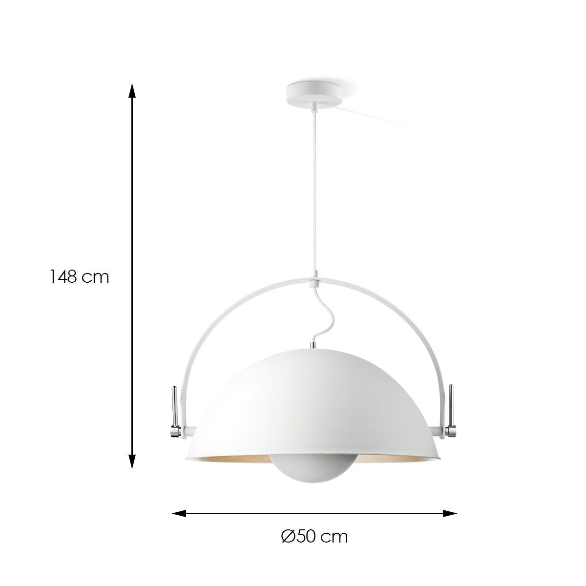 Home Sweet Home Hanging lamp Fabriq Bow - White - 50x50x148cm