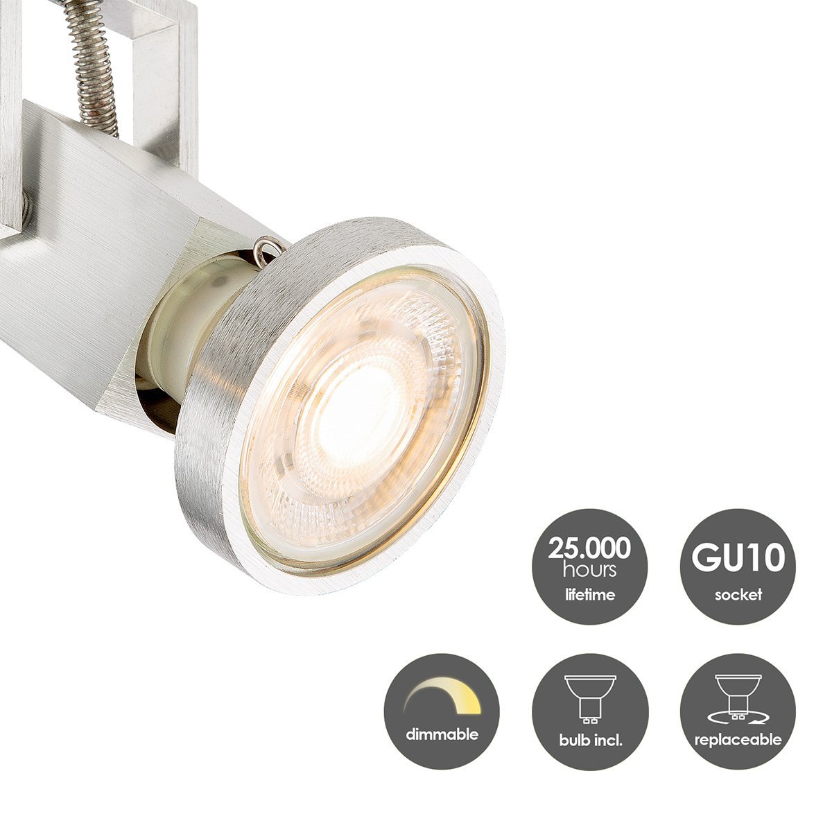 Home Sweet Home LED Surface-mounted spotlight Cali 2 - incl. dimmable LED lamp - steel