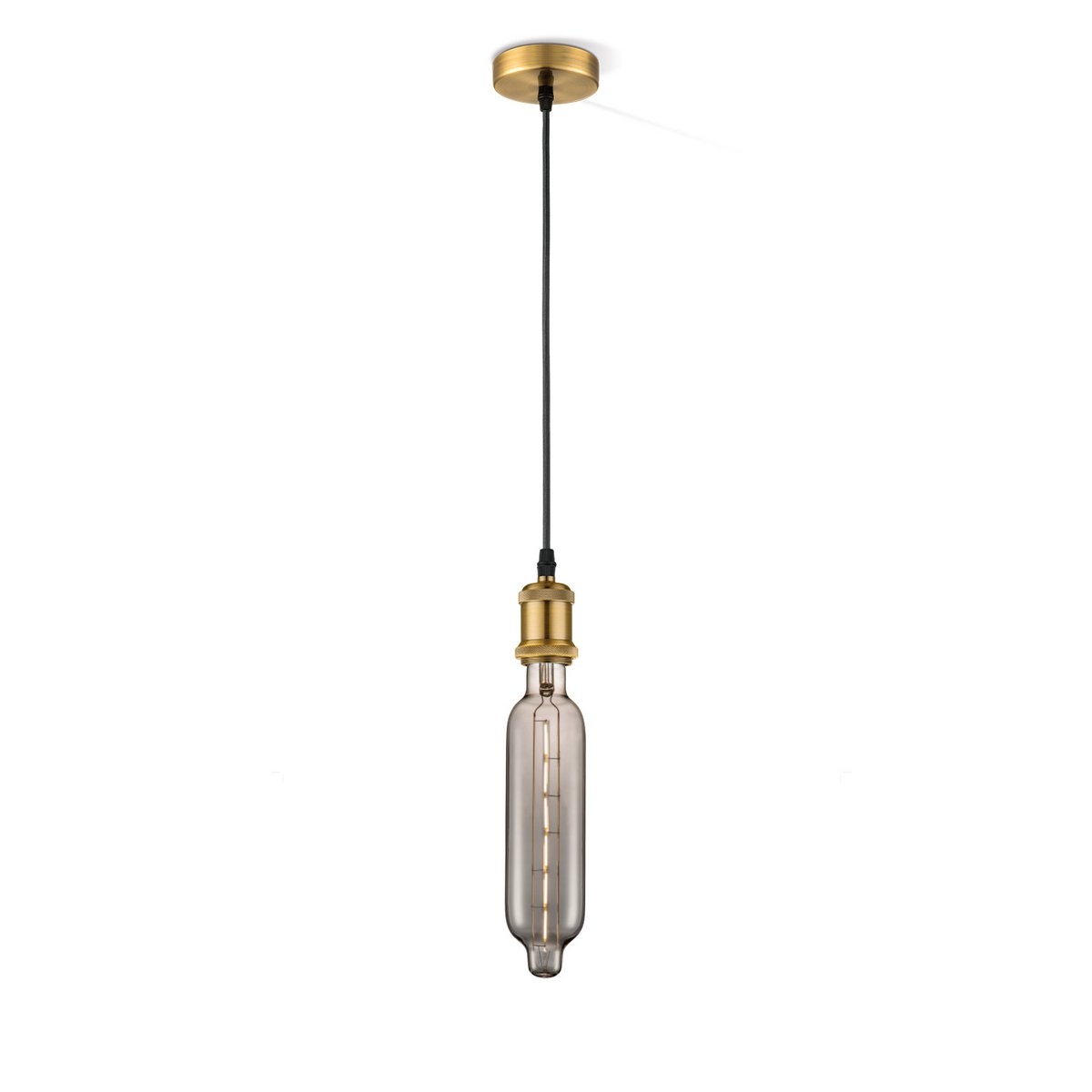 Home Sweet Home hanging lamp bronze vintage Tube - G78 - dimmable E27 smoke