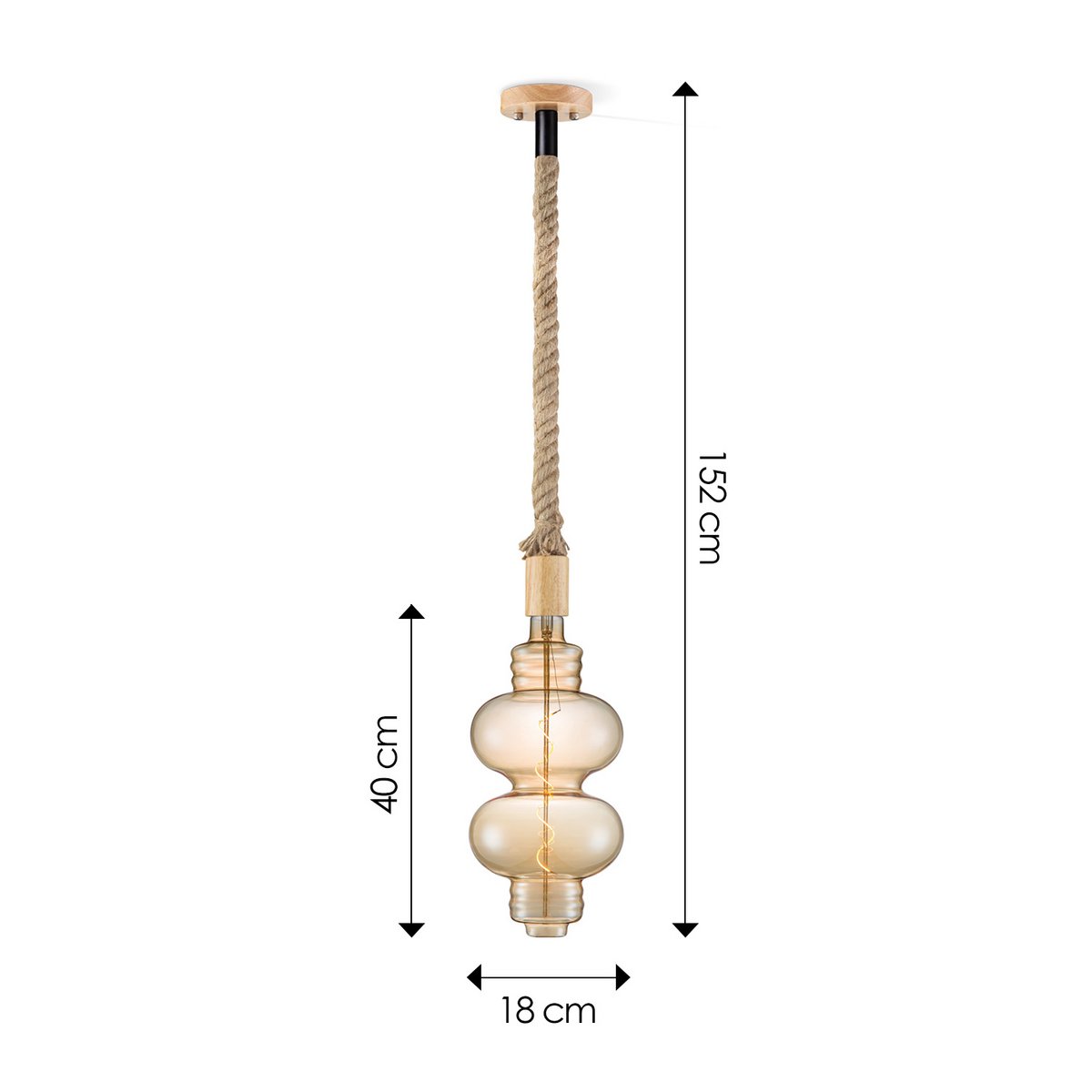 Home Sweet Home hanging lamp Leonardo Diabolo - G180 dimmable E27 amber