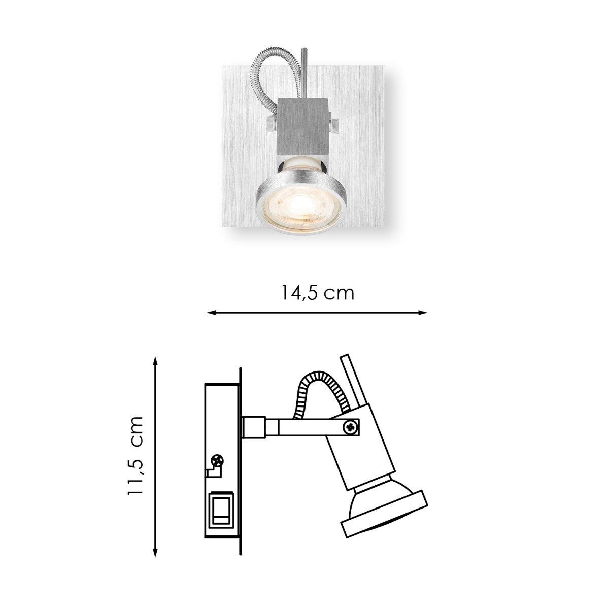 Home Sweet Home LED Wandspot Cali - incl. dimbare LED lamp - staal