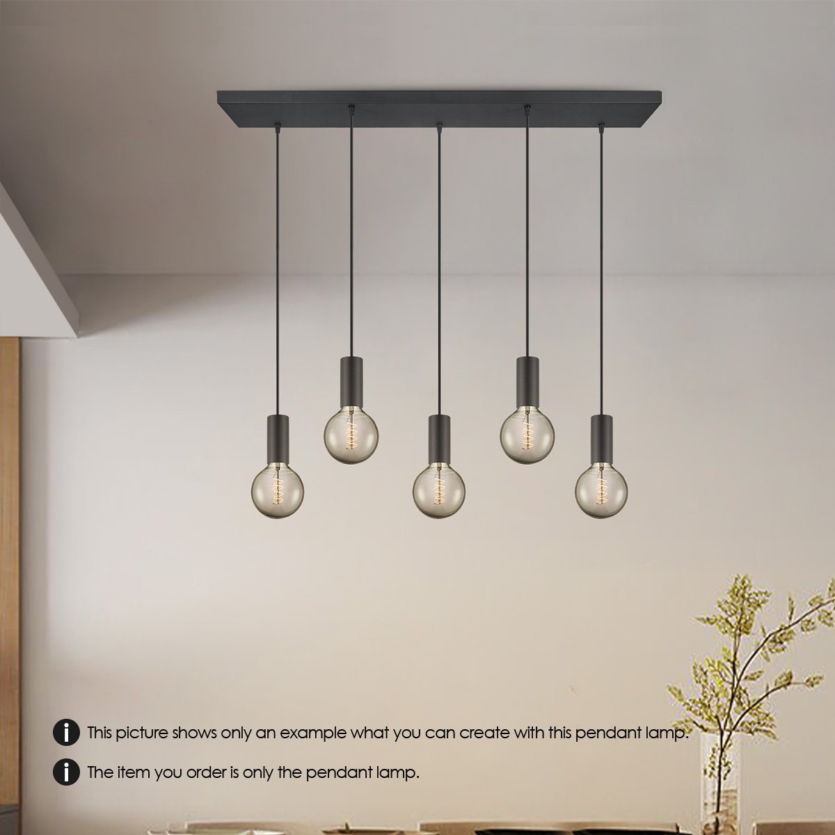 Home Sweet Home lighting pendant Pendel Xxl 98/25/137.5cm - Black