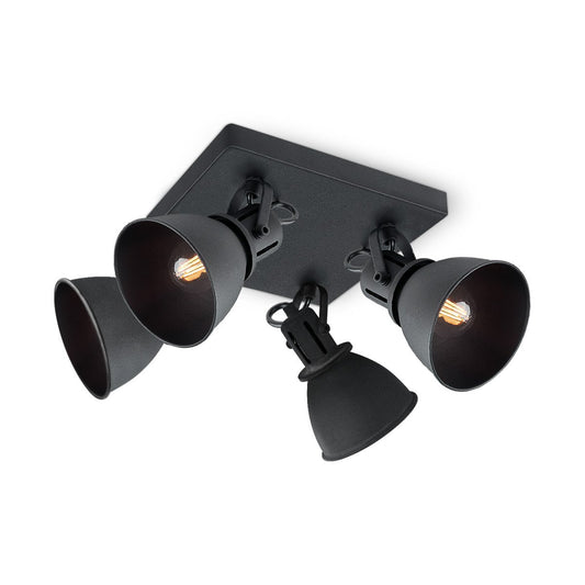 Home Sweet Home LED Surface-mounted spotlight Fama 4 - incl. dimmable LED lamp - black