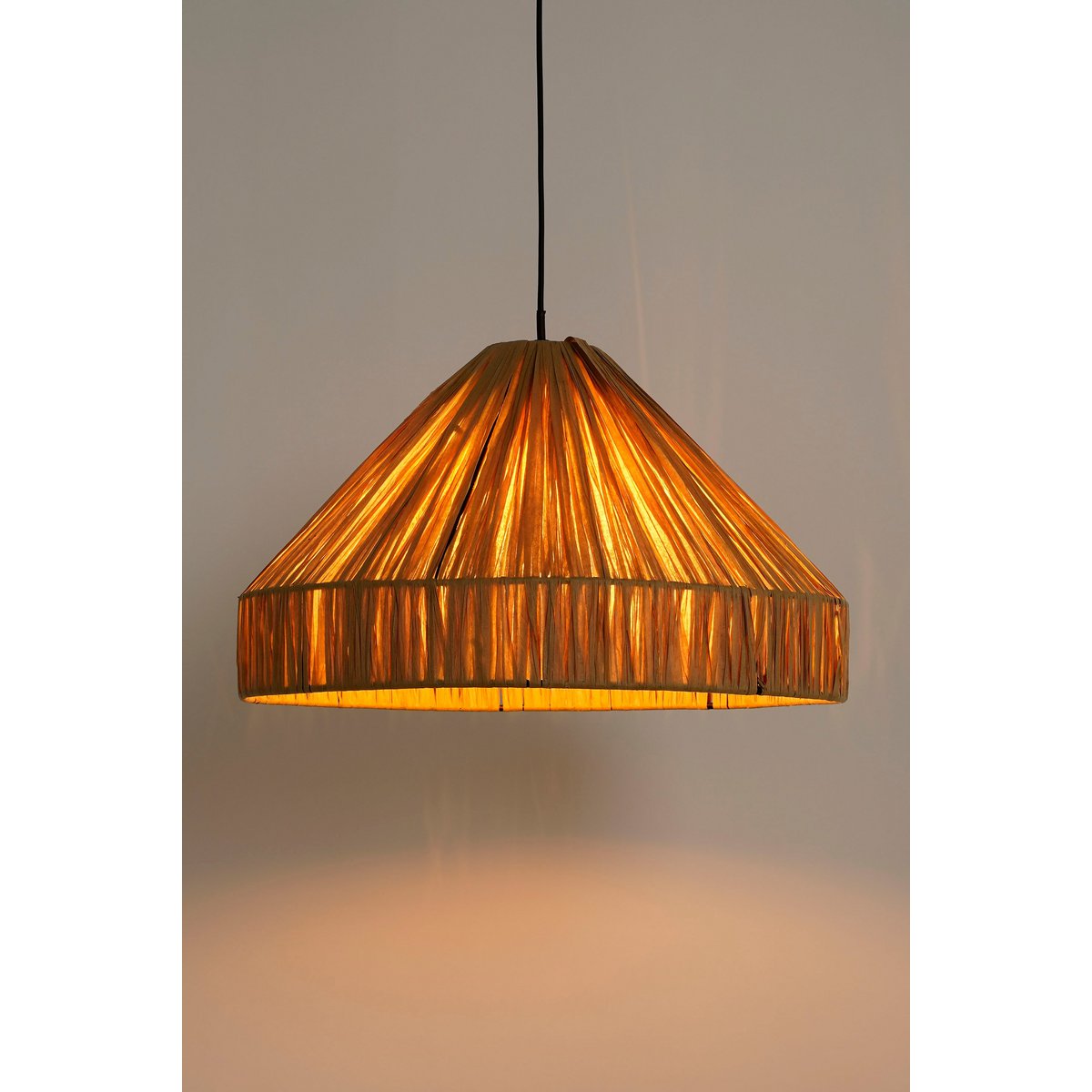 Elisa Hanging Lamp - H24 x Ø40 cm - Raffia - Light brown