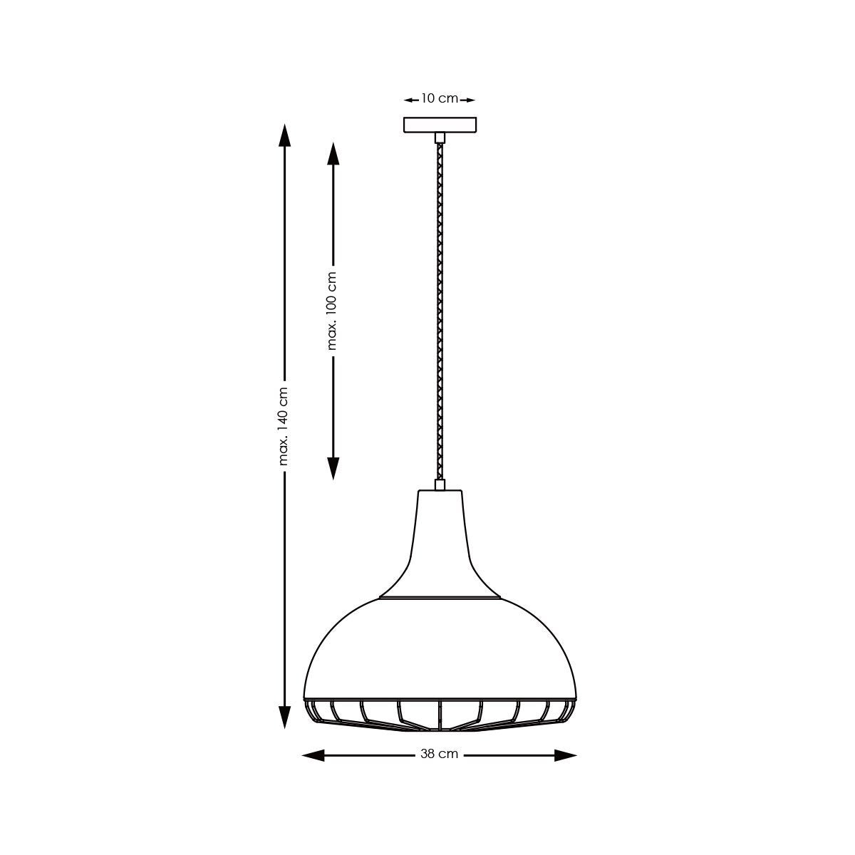 Home Sweet Home Hanging lamp Job - Brushed steel - 38x38x140cm