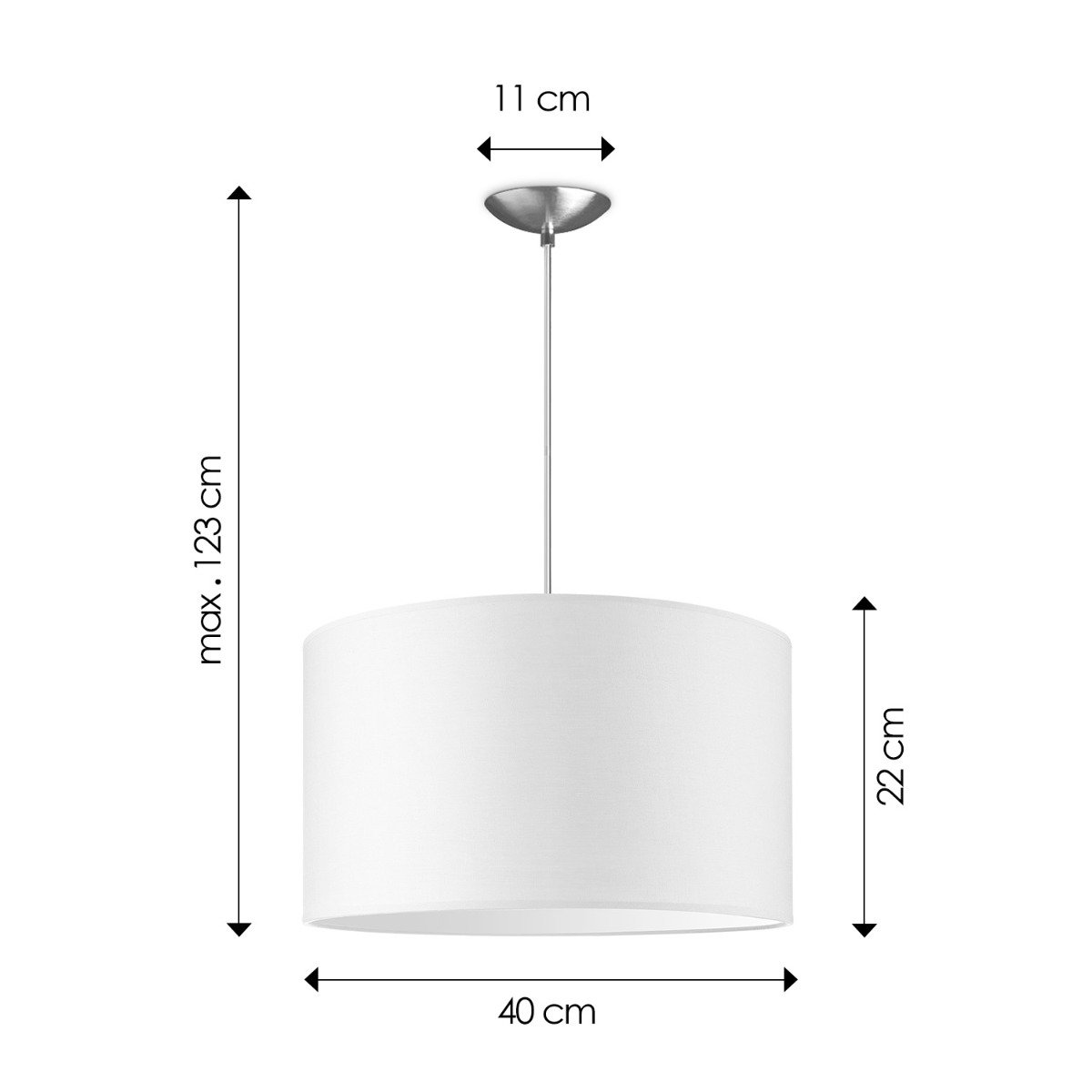 Home Sweet Home hanging lamp Bling with lampshade, E27, white, 40cm