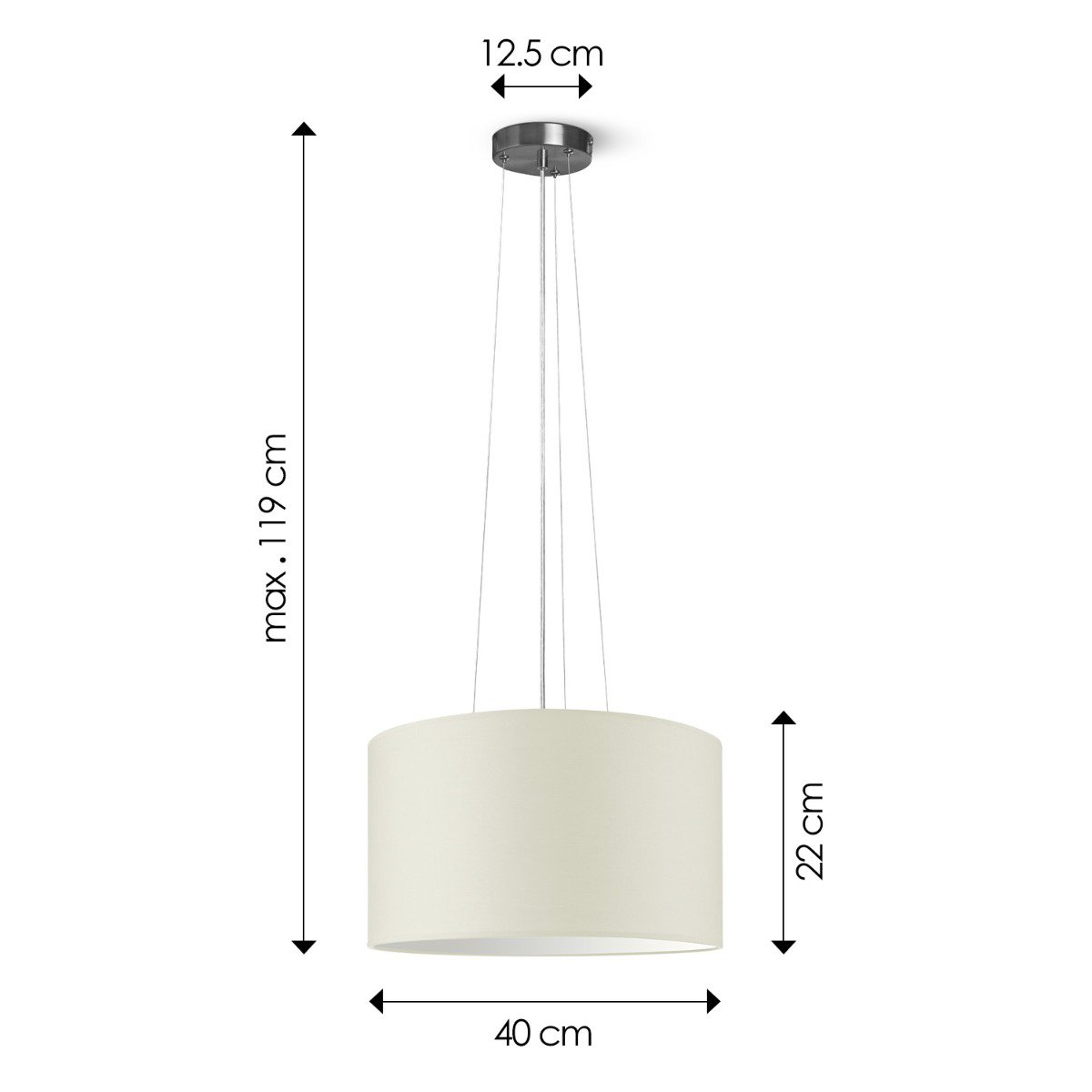 Home Sweet Home hanging lamp Hover with lampshade, E27, warm white, 40cm