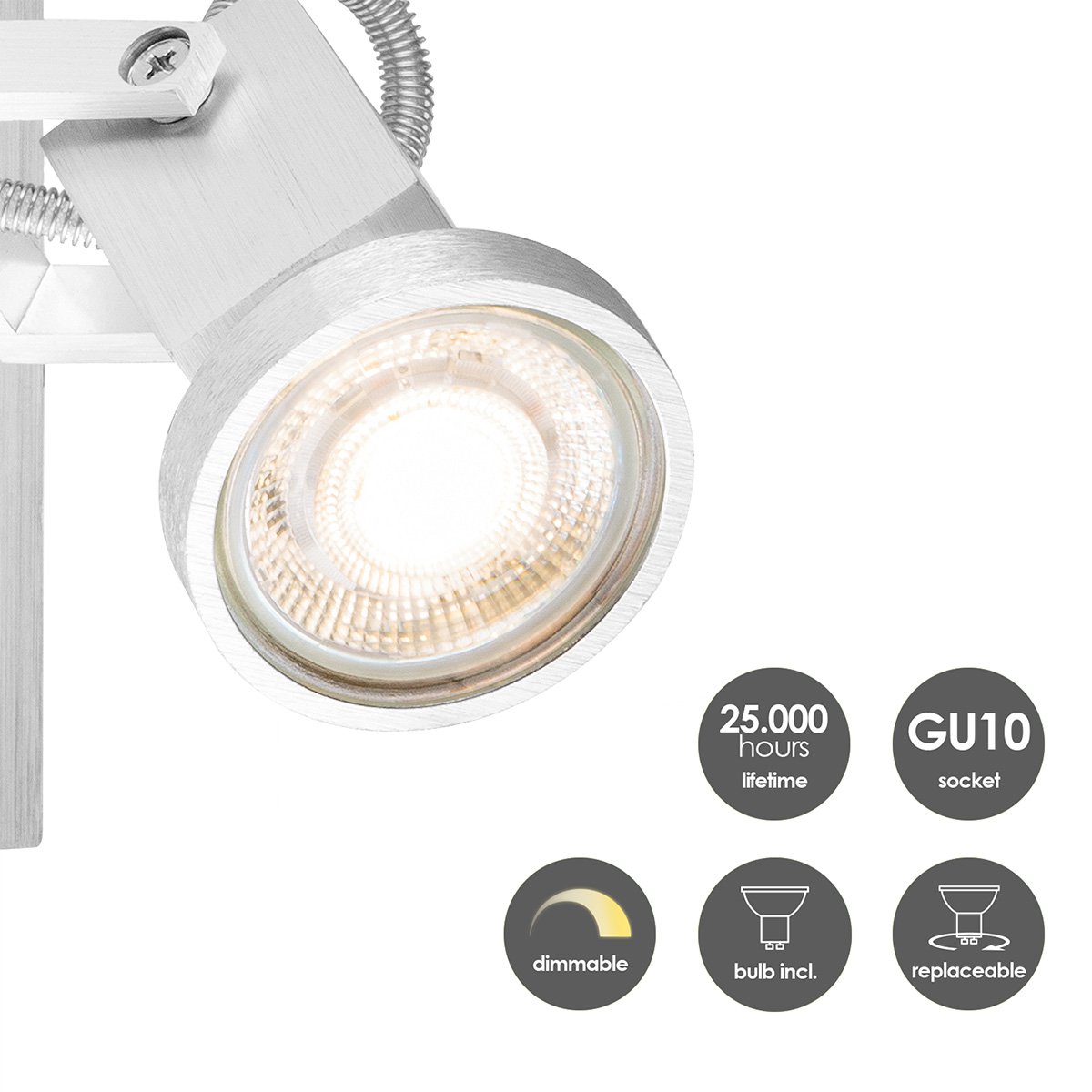 Home Sweet Home LED Wandspot Cali - incl. dimbare LED lamp - staal