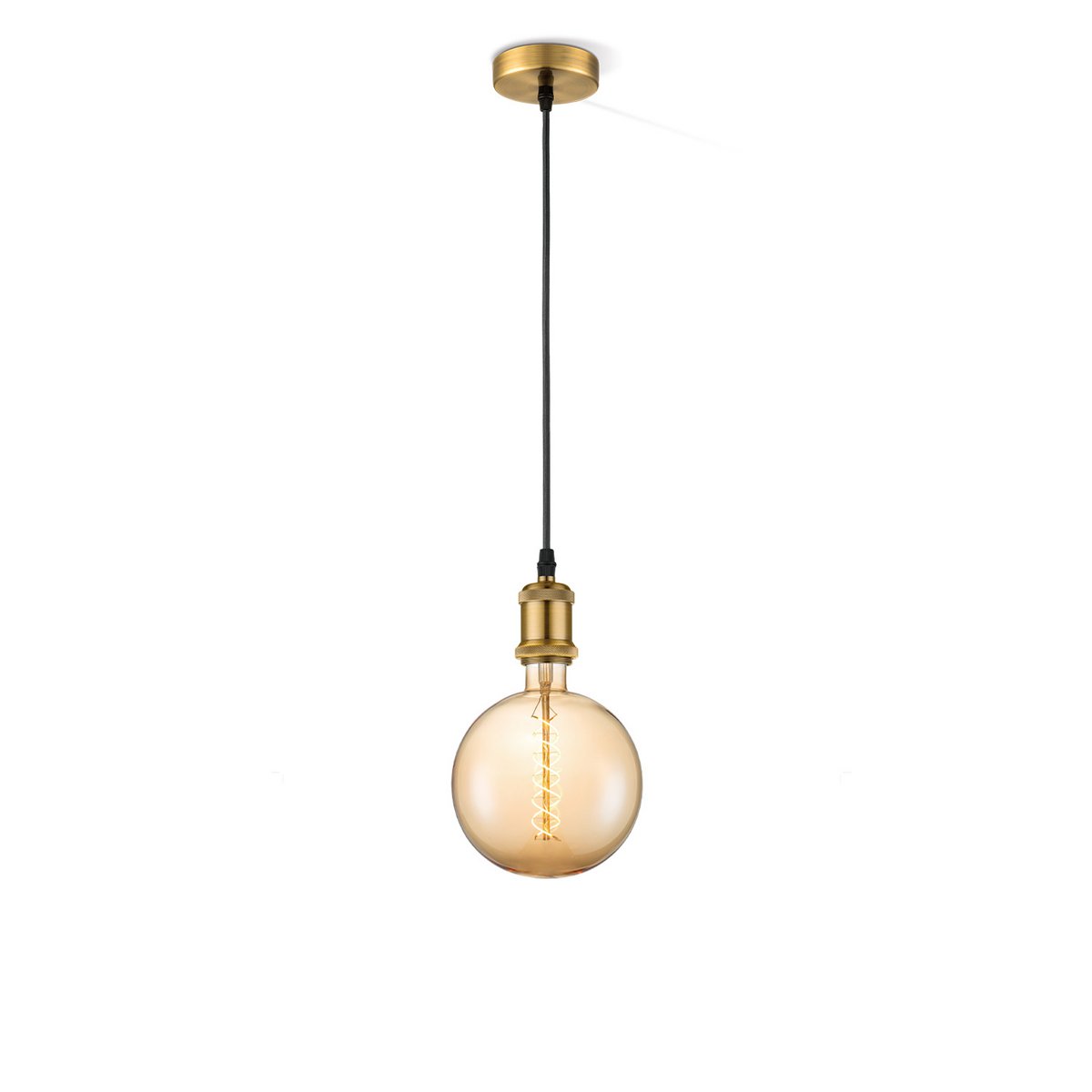 Home Sweet Home hanging lamp bronze vintage - - dimmable E27 amber