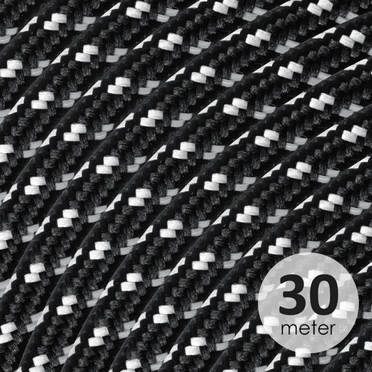 Home Sweet Home Iron cord, black and white, roll of 30 meters.