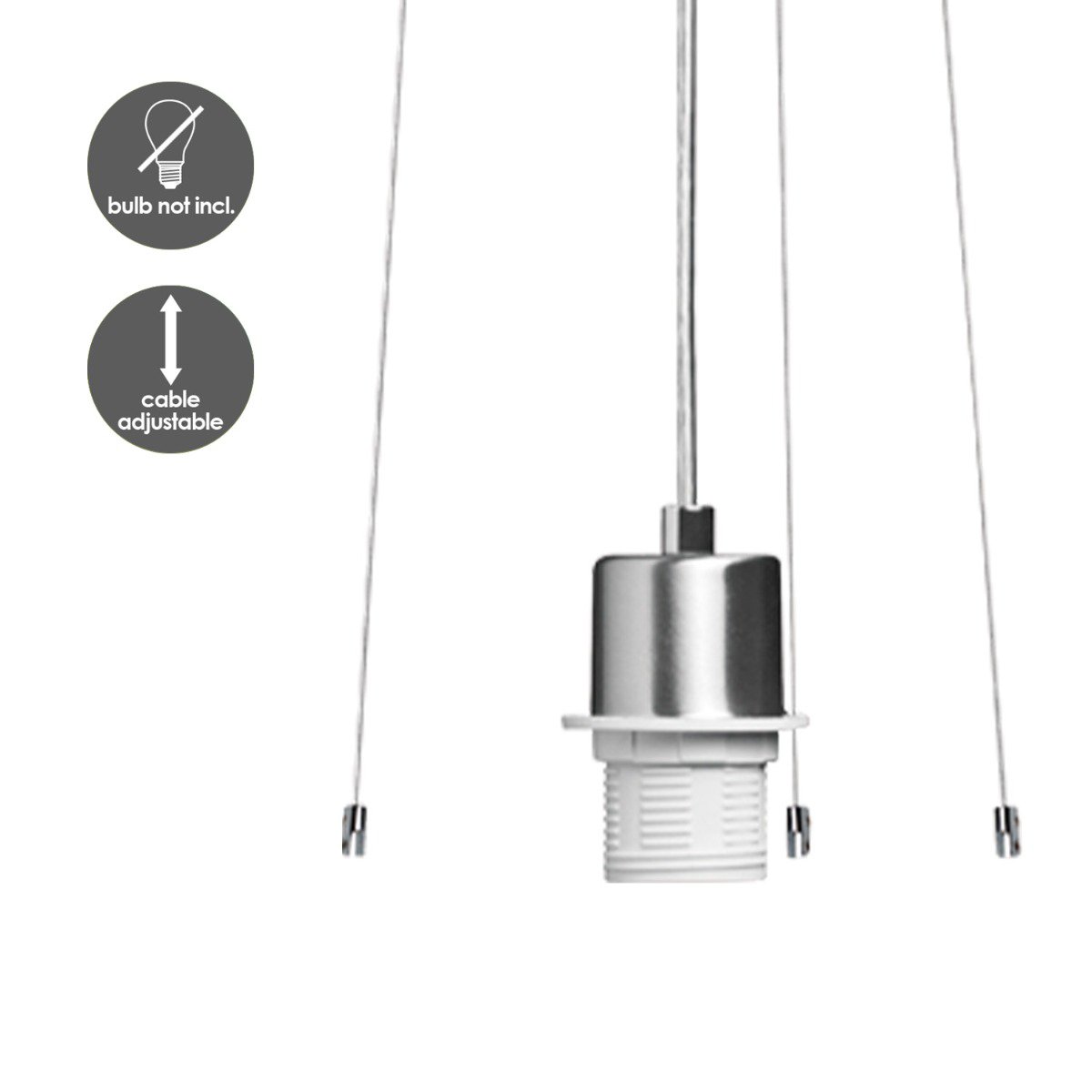 Home Sweet Home hanging lamp Hover with lampshade, E27, gray, 50cm