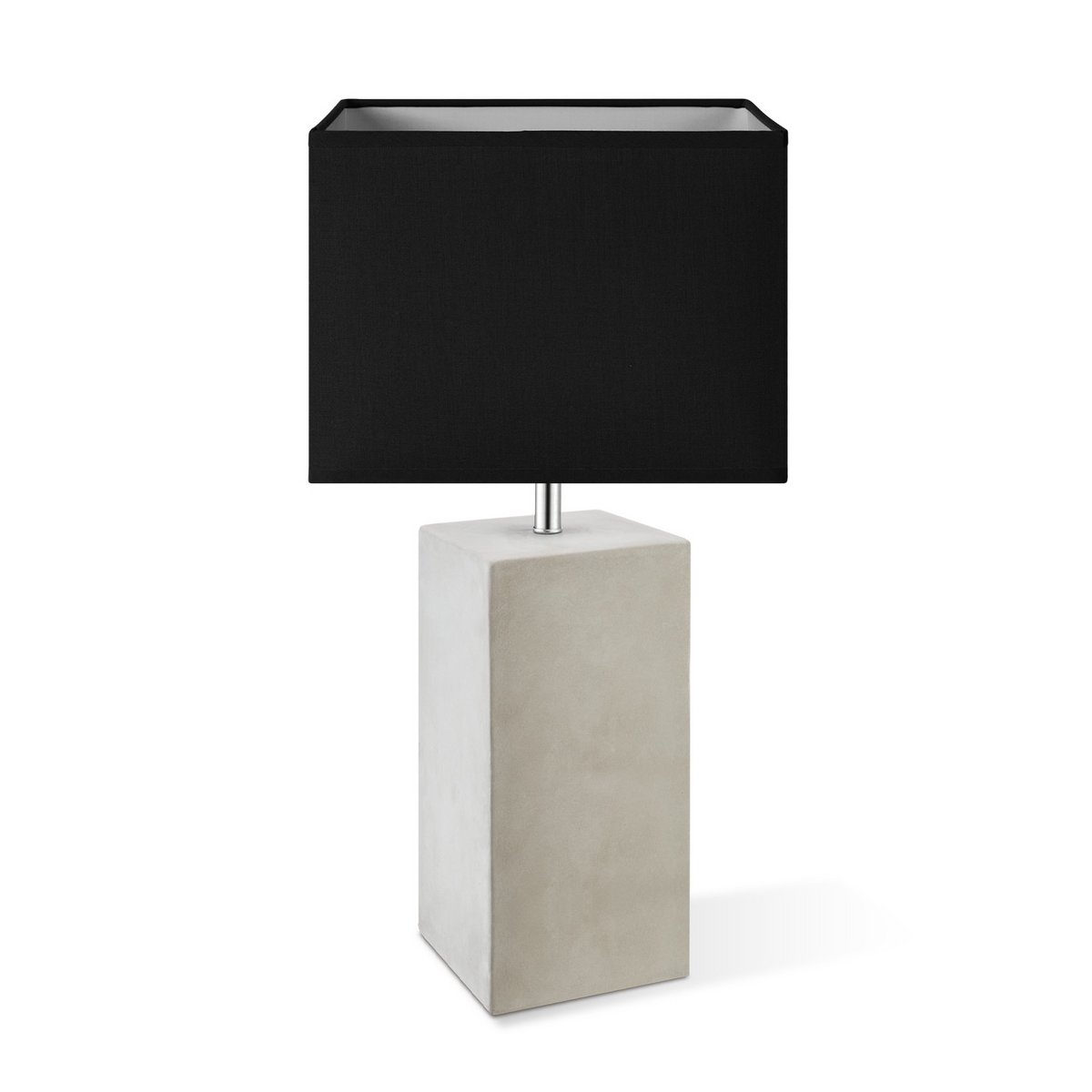 Home Sweet Home Table Lamp Block - Pillar Concrete Base Lampshade black