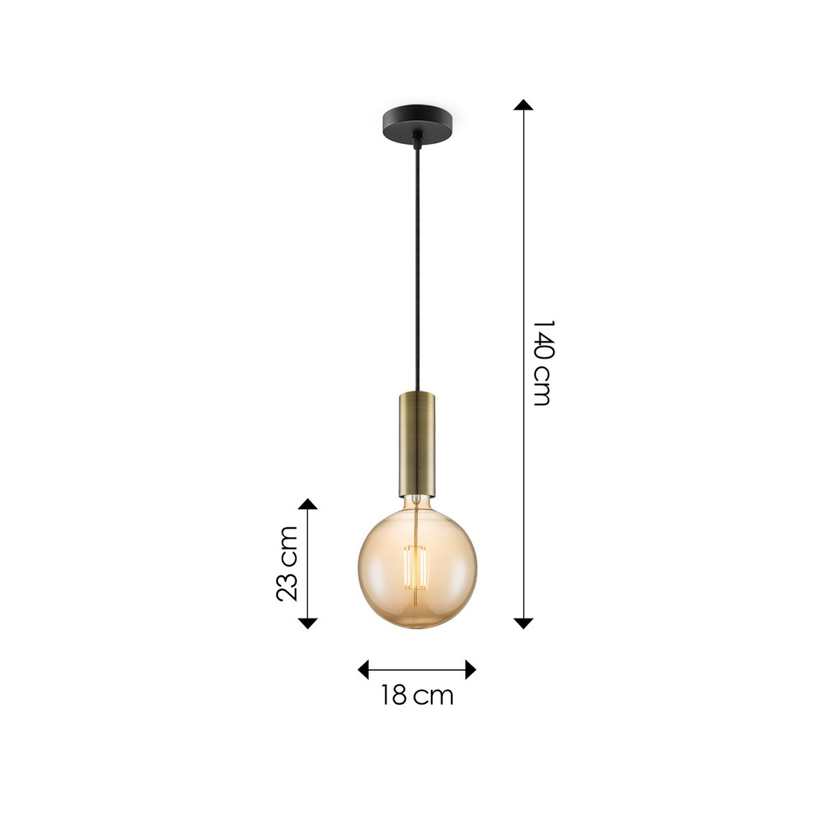 Home Sweet Home hanging lamp bronze Saga Globe - G180 - dimmable E27 amber