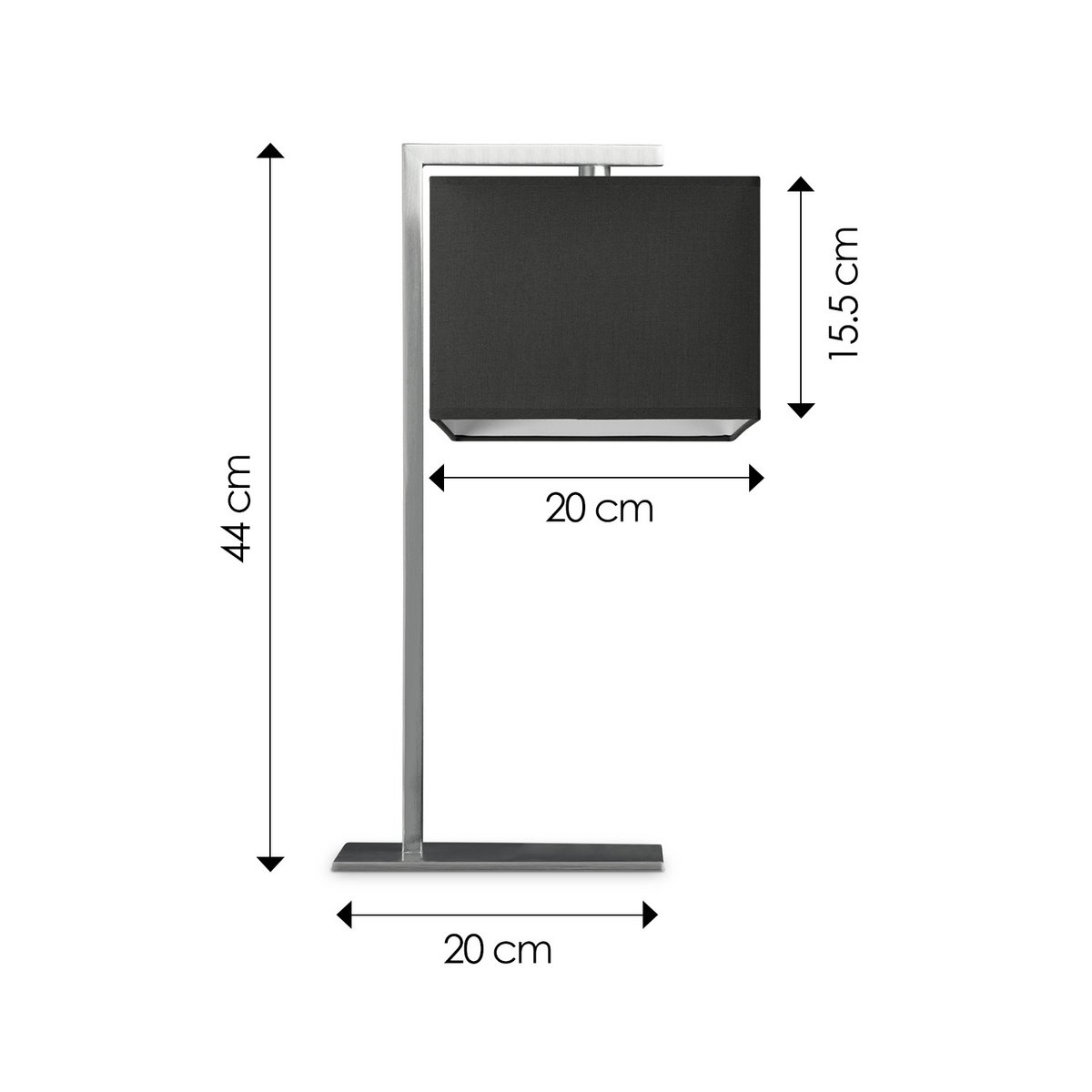 Home Sweet Home Table lamp Bling - Block, E27, anthracite, 20x20x15.5cm