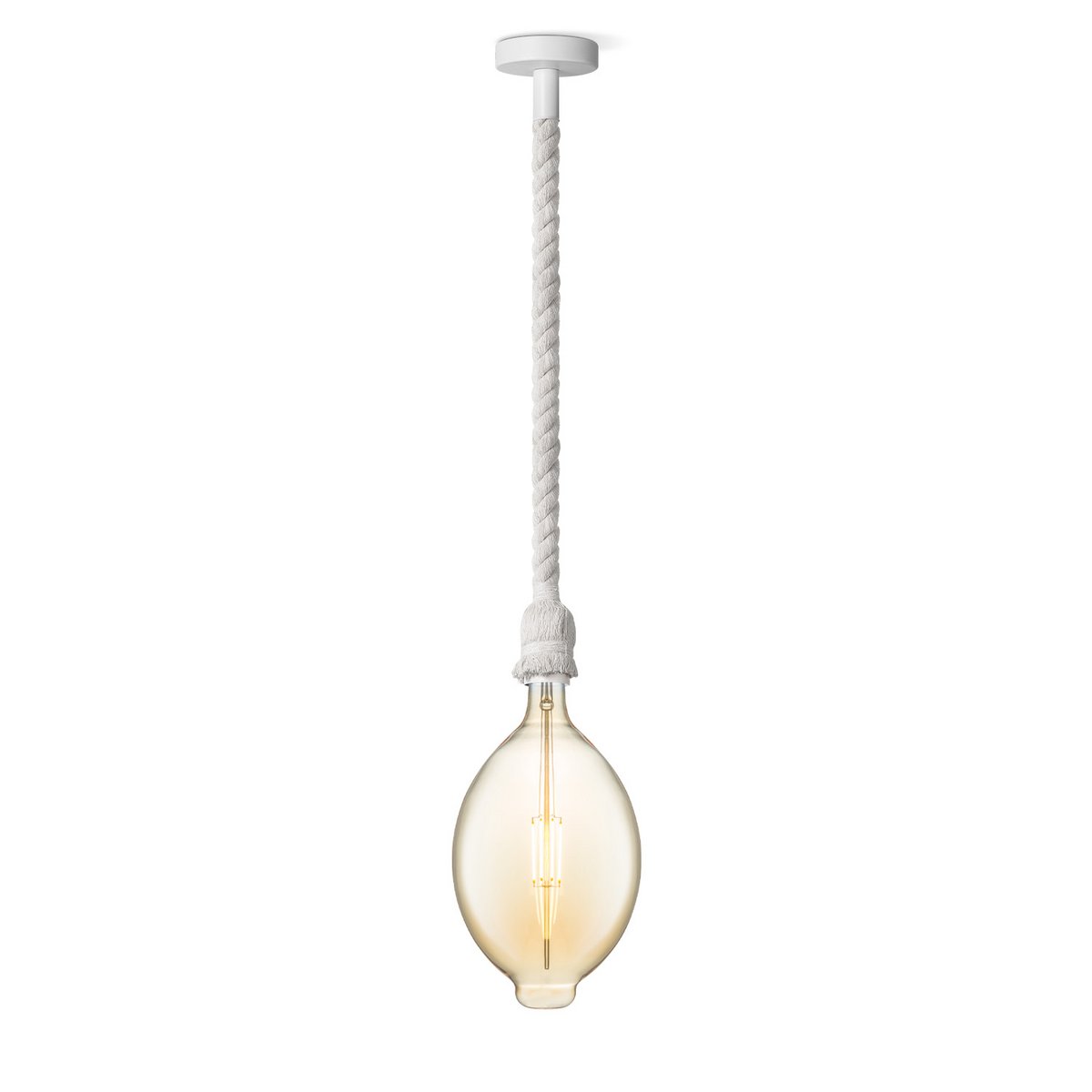 Home Sweet Home hanging lamp white Leonardo Oval - G125 - dimmable E27 amber