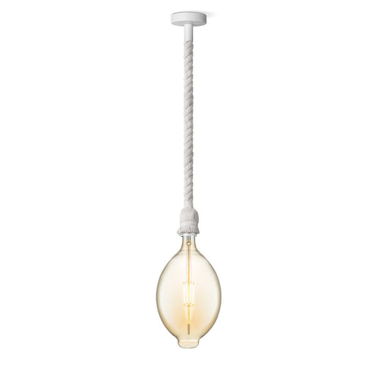 Home Sweet Home hanging lamp white Leonardo Oval - G125 - dimmable E27 amber