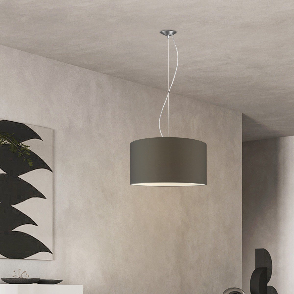 Home Sweet Home hanging lamp Deluxe with lampshade, E27, anthracite, 50cm