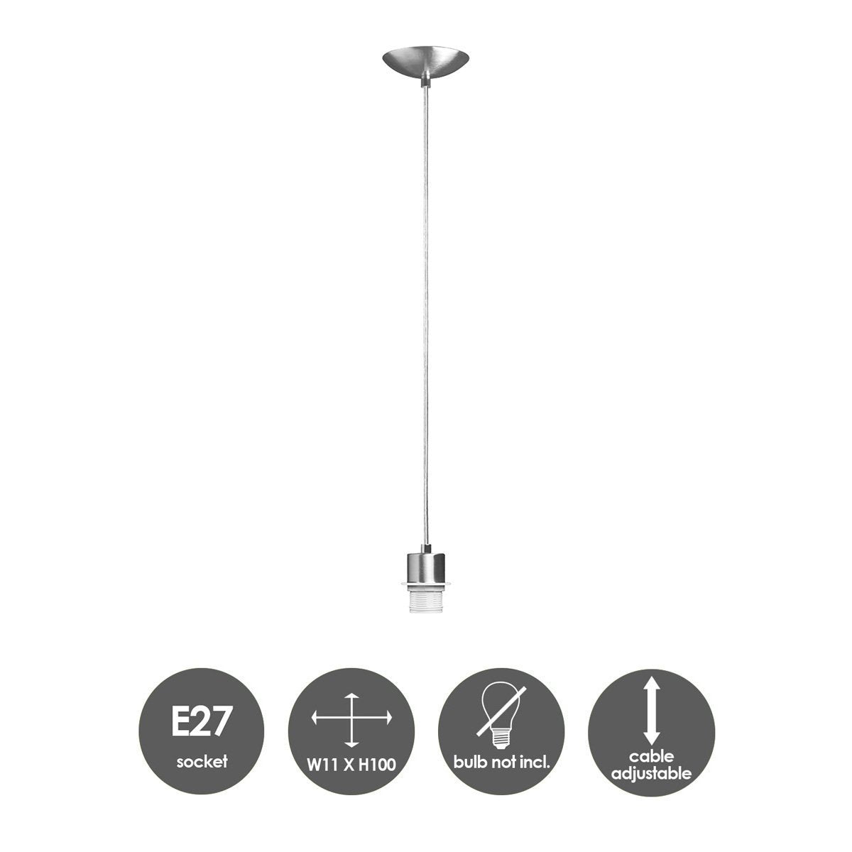 Home Sweet Home lighting pendant Basic 11/11/100cm-Brushed steel