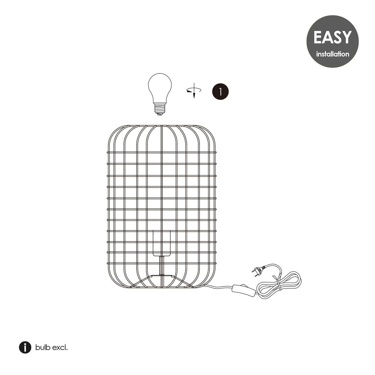 Home Sweet Home table lamp Netting - Black - 26/26/40cm - bedside lamp