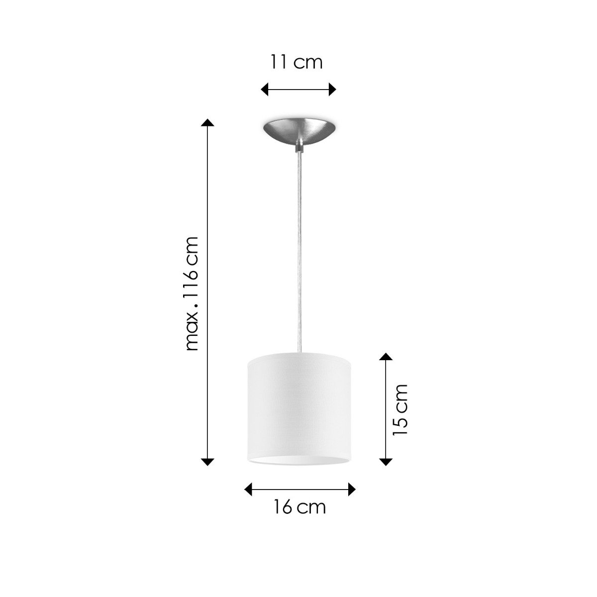 Home Sweet Home hanging lamp Bling with lampshade, E27, white, 16cm